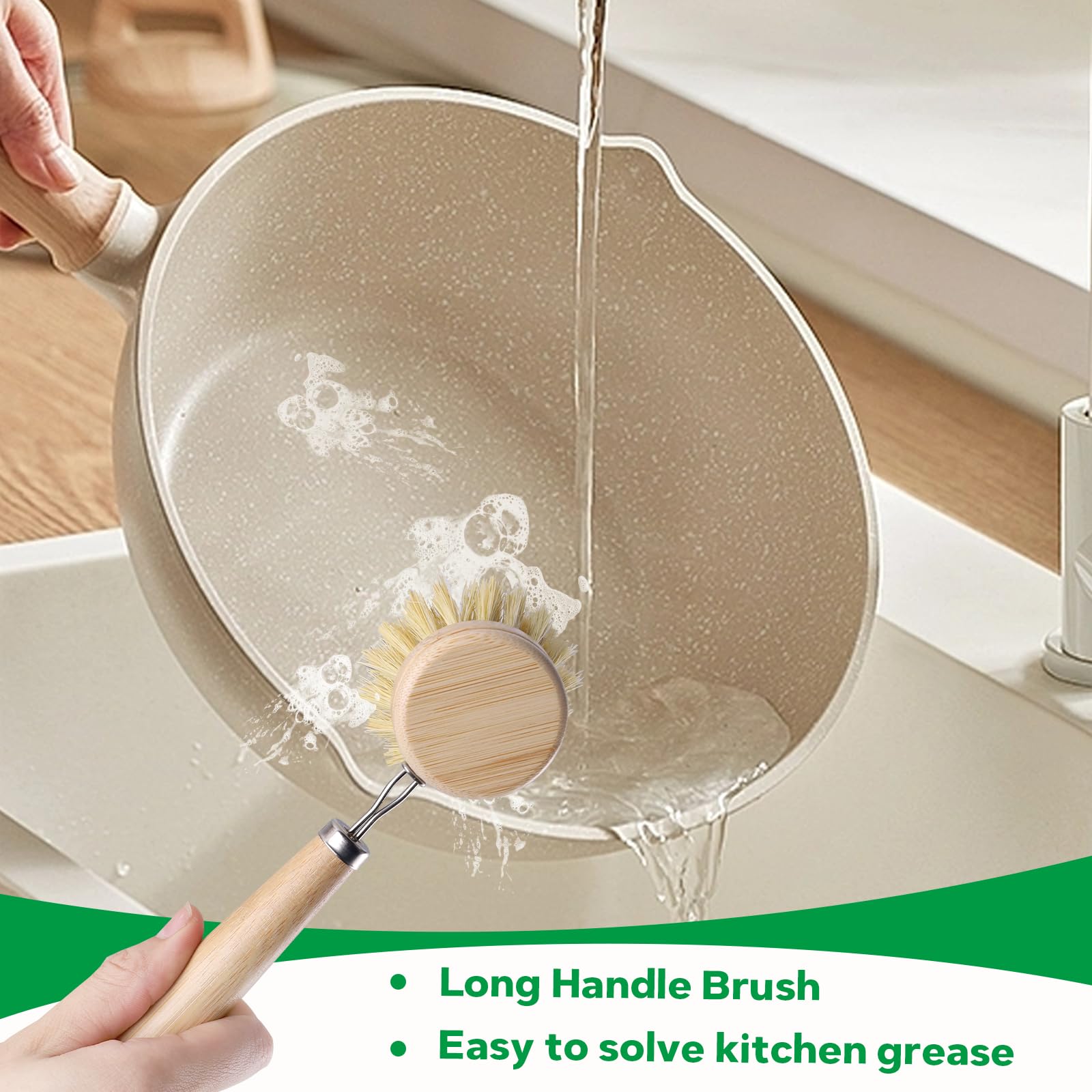 Bamboo Dish Brush Set (5 Count)