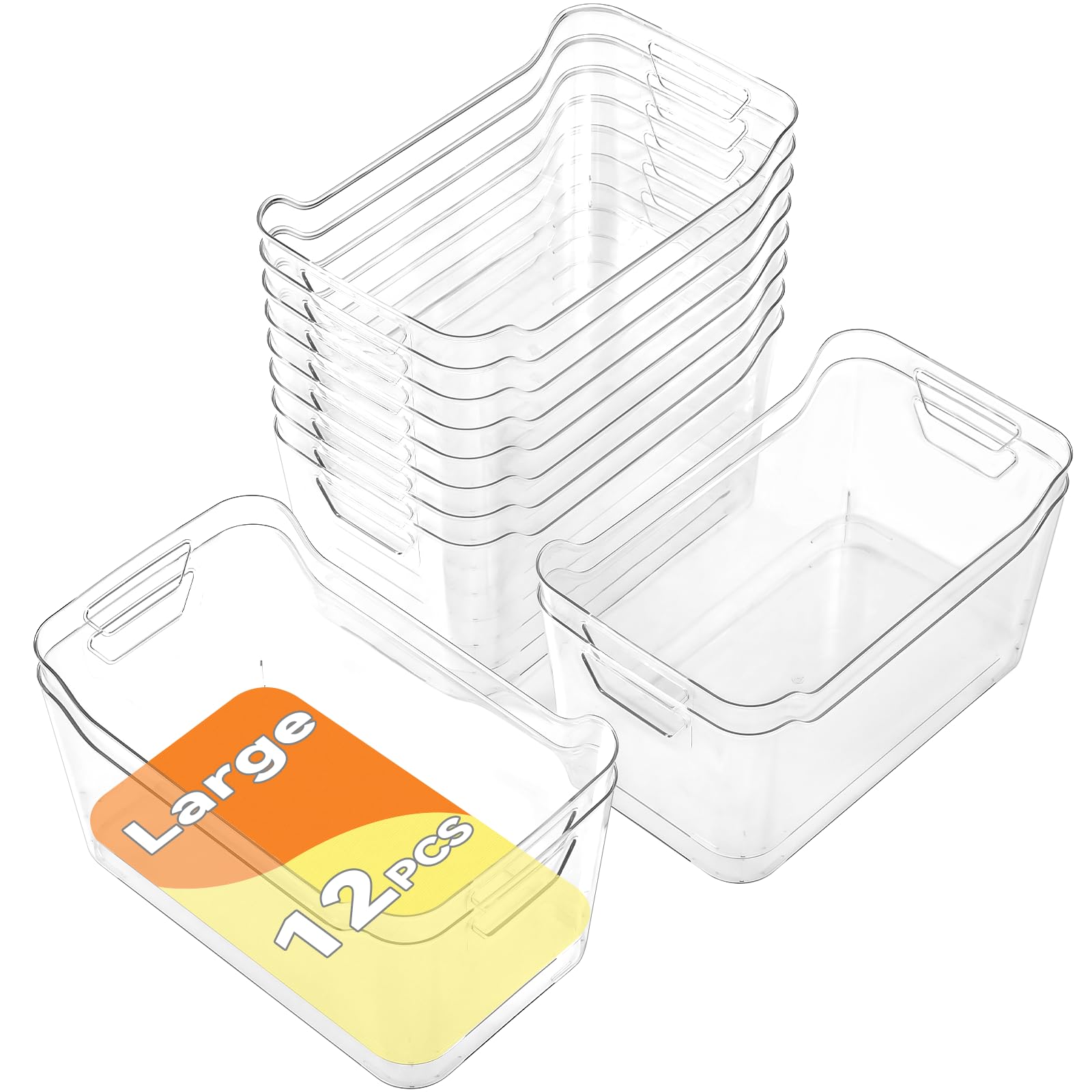 Clear Plastic Storage Bins (12 Count)