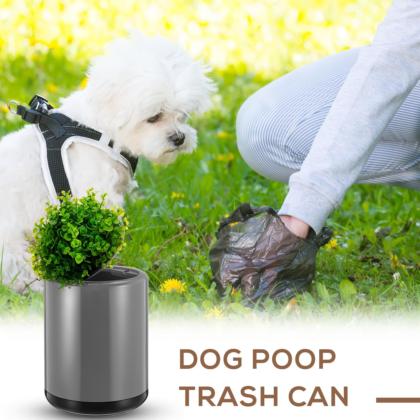Dog Poop Trash Can Outside 13 L