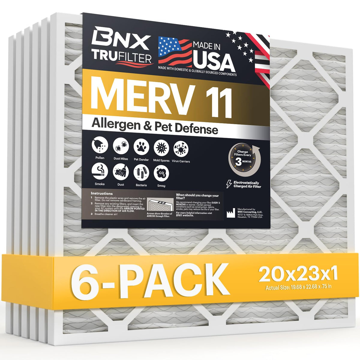 TruFilter 20x23x1 Air Filter MERV 11 (6 Count)