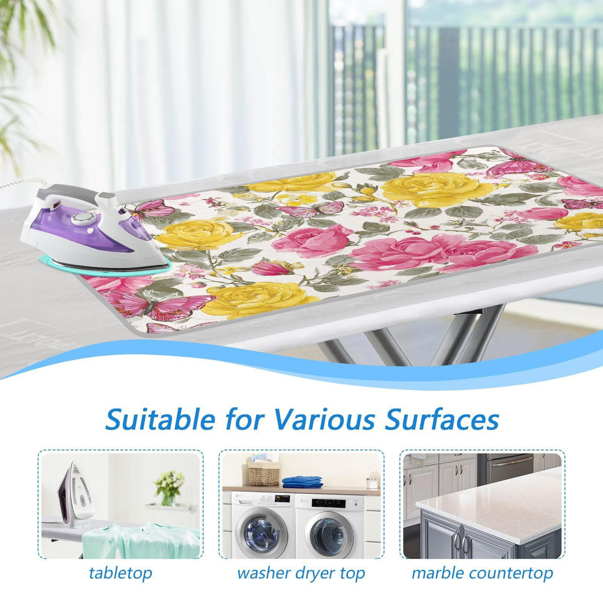 Ironing Mat Portable Ironing Pad Ironing Blanket for Table Top Heat Resistance Double