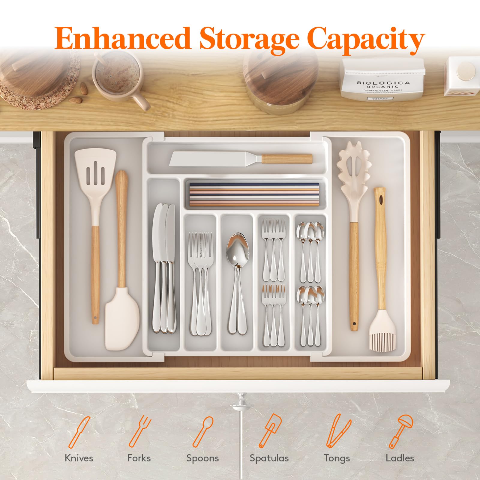 Utensil Organizer for Kitchen Drawer