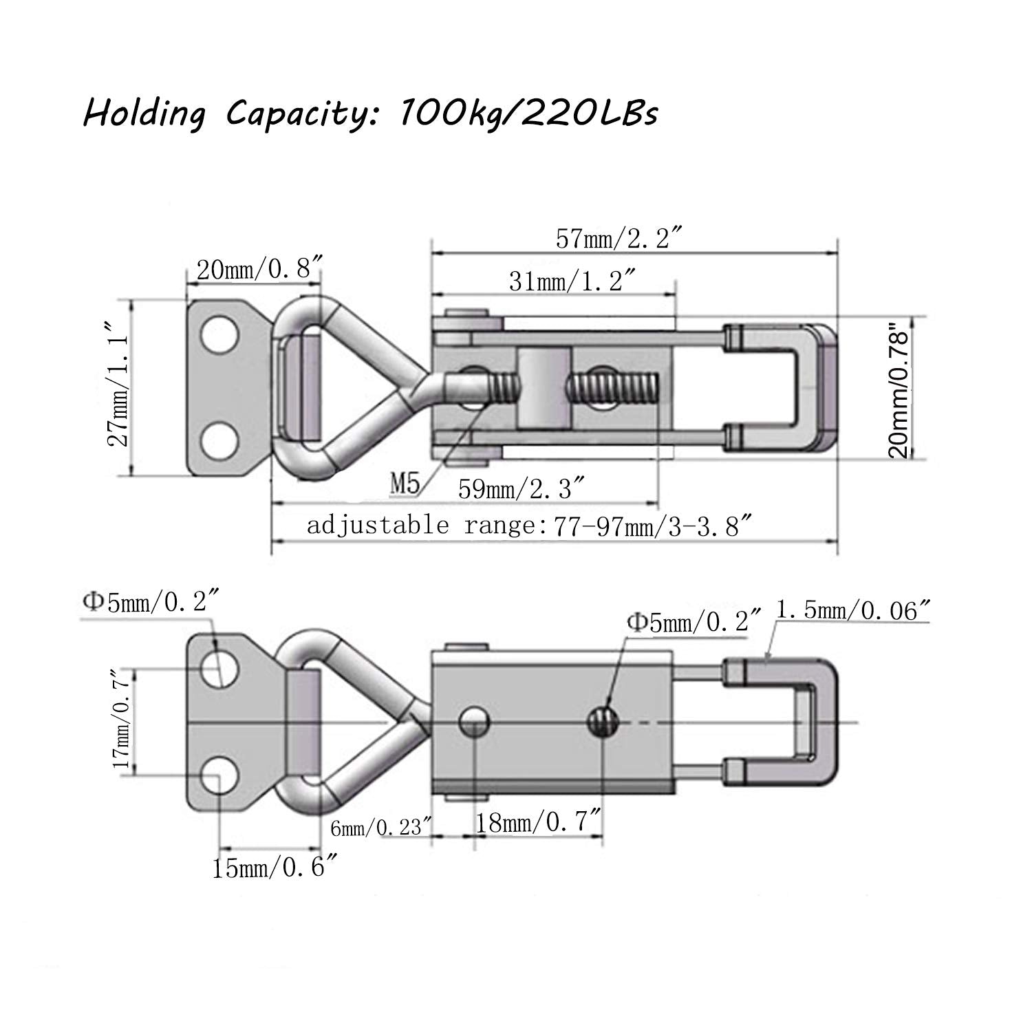 CUKAYO 4pcs Toggle Latch Clamp