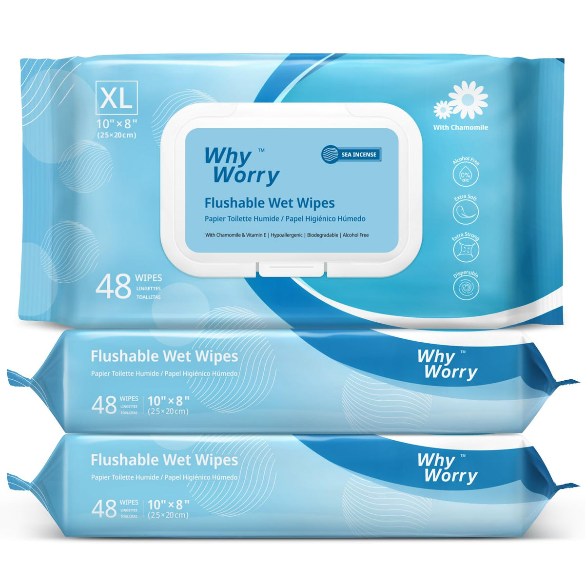 Flushable Wipes for Adults (144 Count)