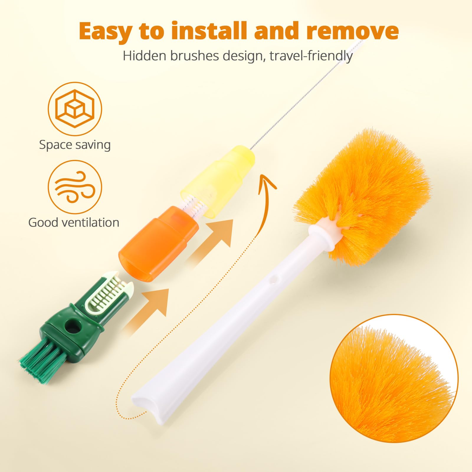 5 Pack Bottle Brush Cleaning Set (5 Count)