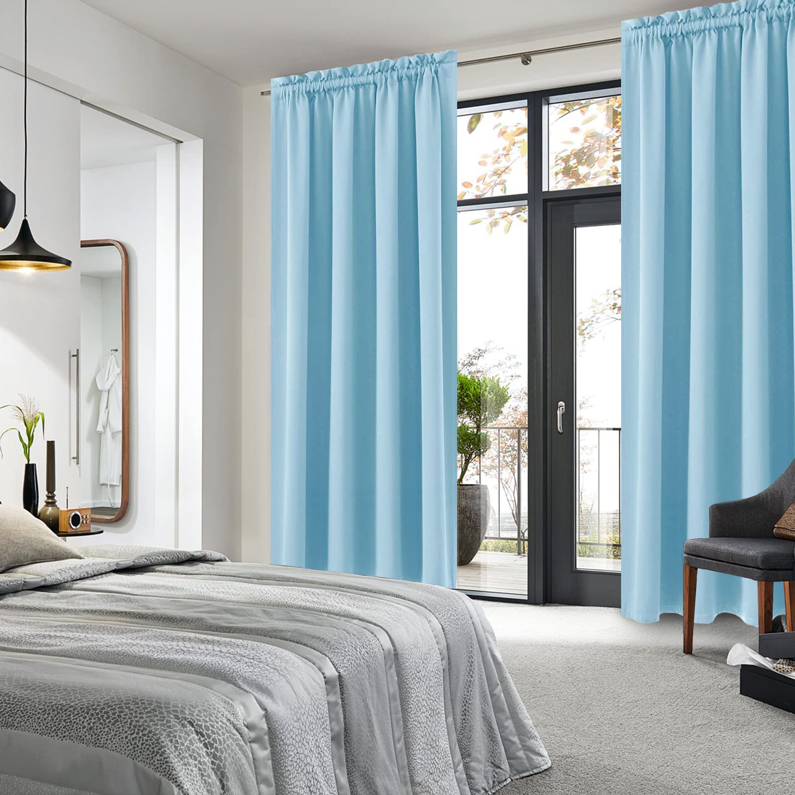 Blackout Curtains for Bedroom Living Room 52 x 84 Inch Long 2 Panels