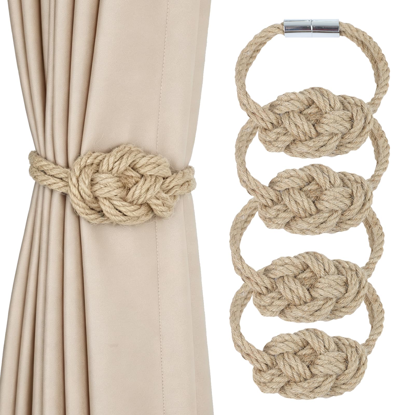 Jute Magnetic Curtain Tiebacks
