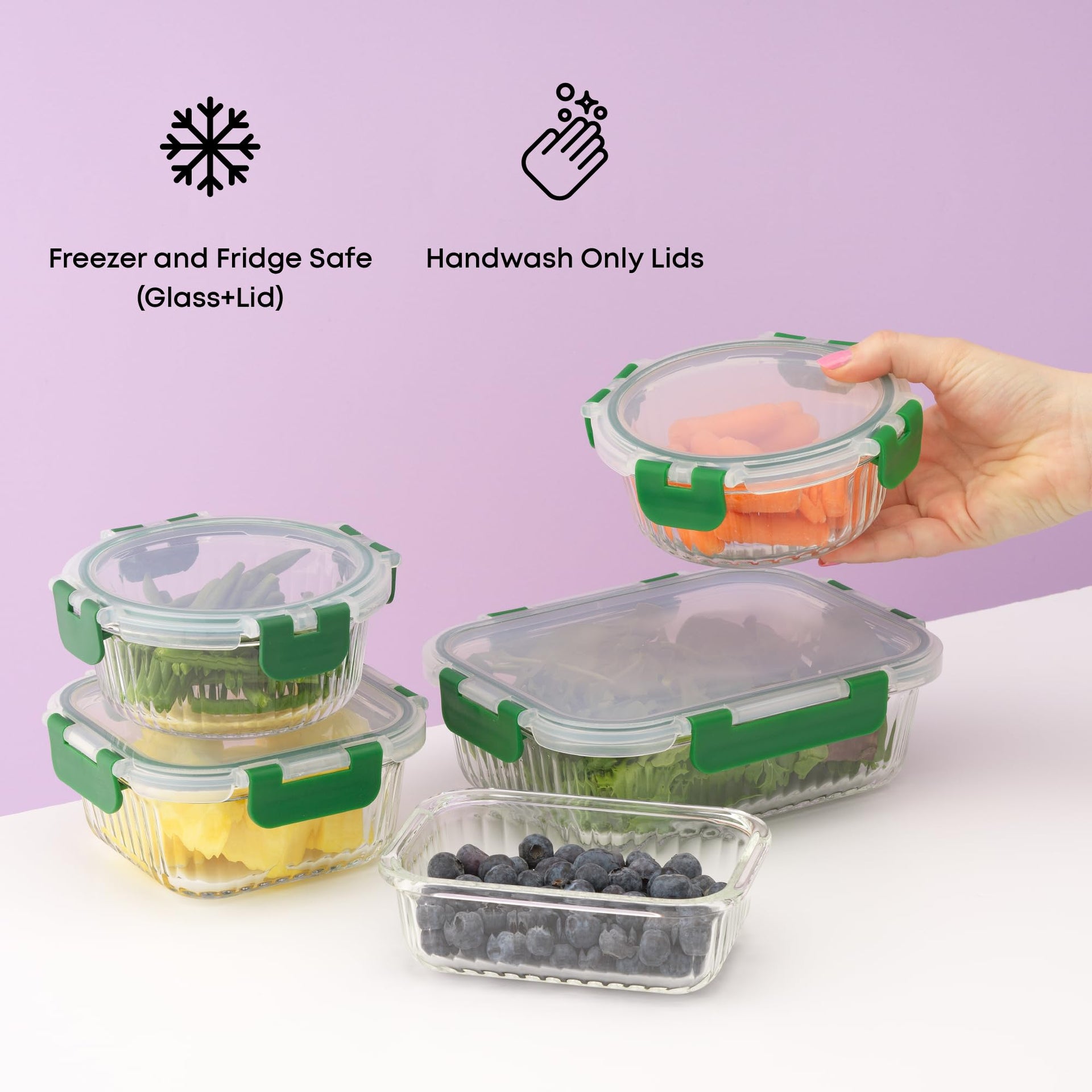 24pc Borosilicate Glass Storage Containers with Lids (24 Count)