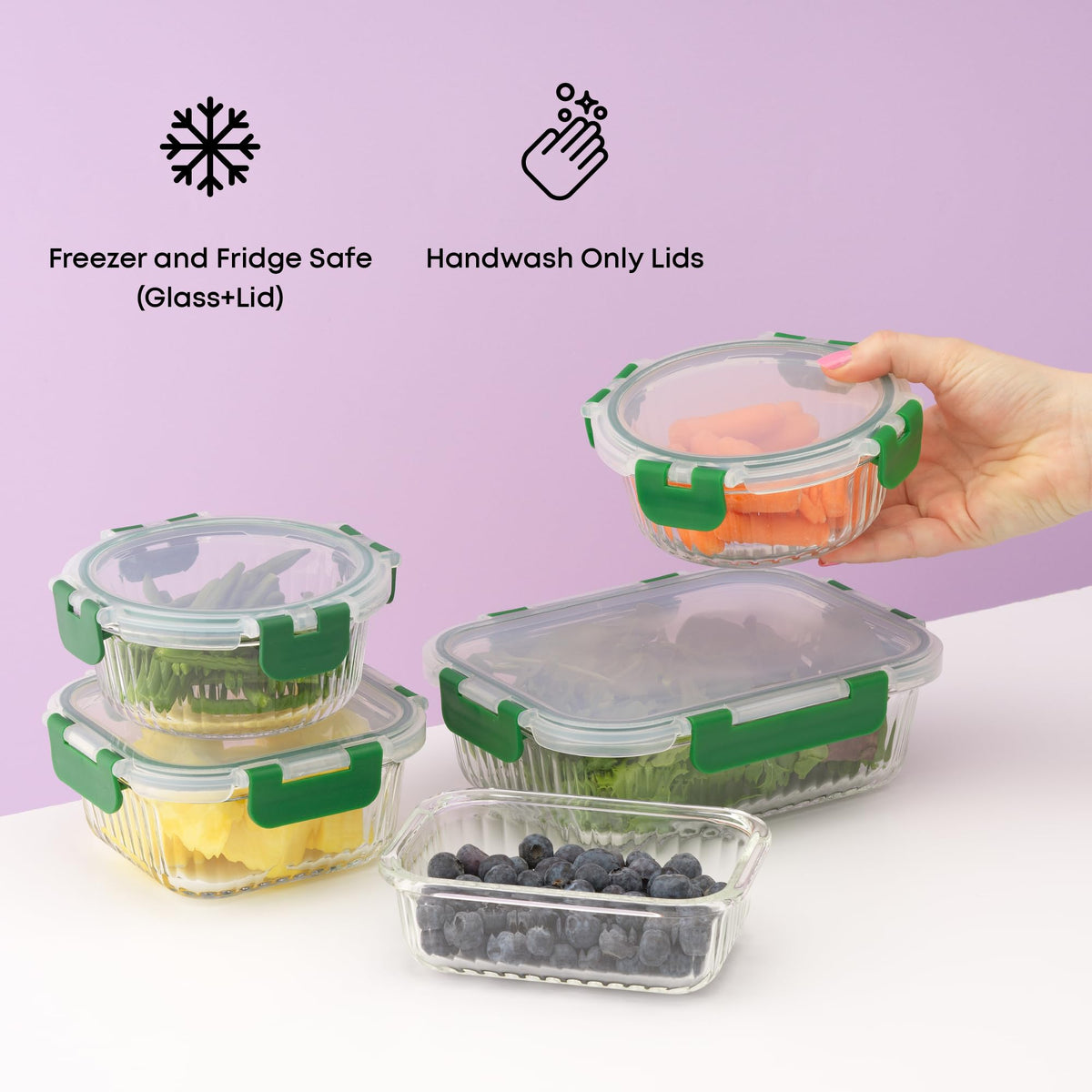 24pc Borosilicate Glass Storage Containers with Lids (24 Count)