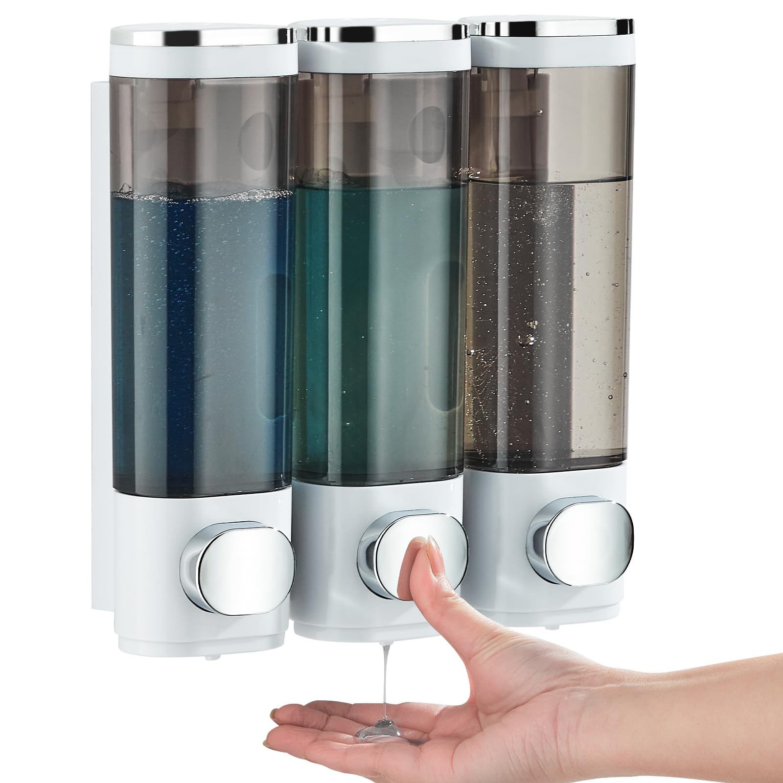 Shower Soap Dispenser No Drill 3 Chamber*300ML