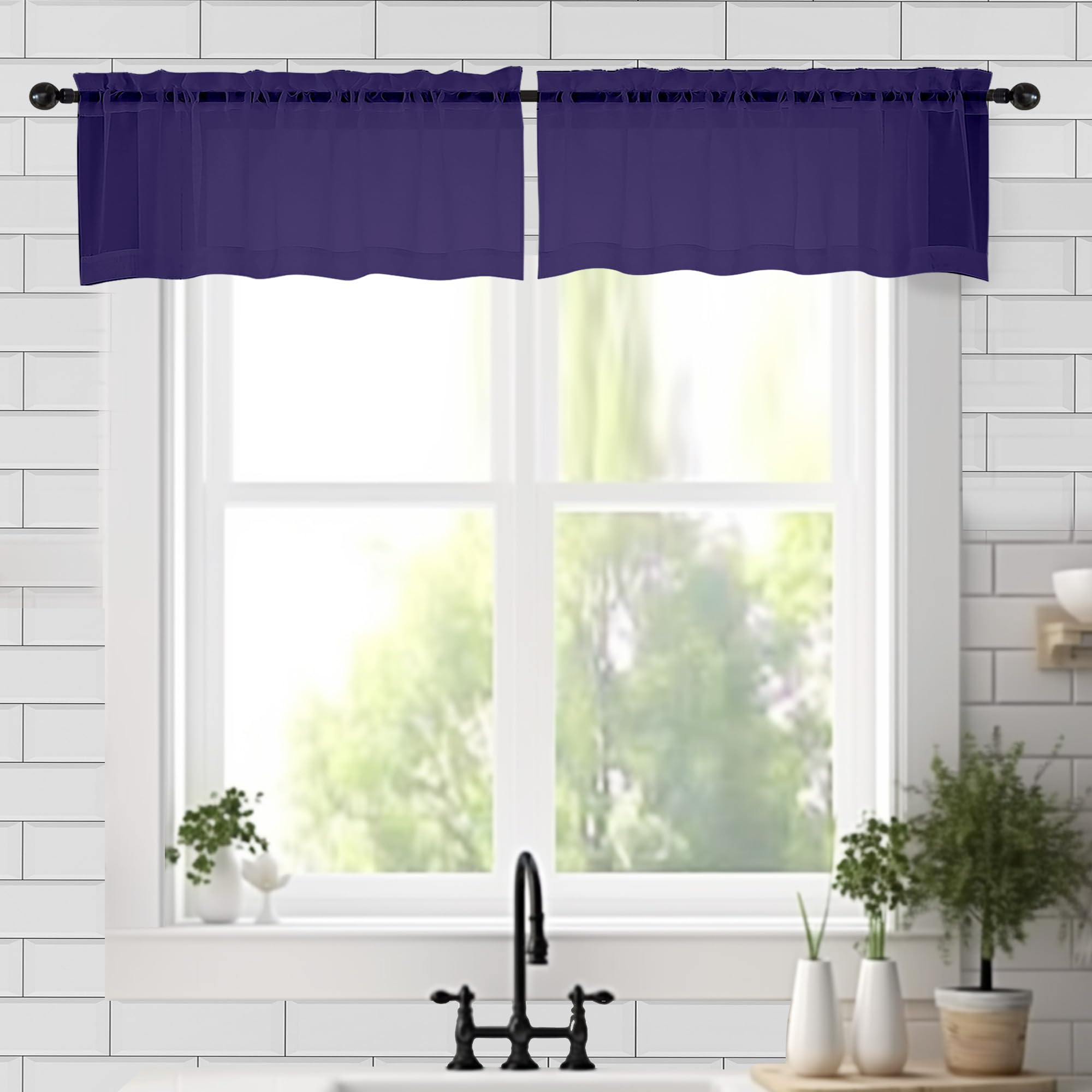 Sheer Valances for Windows 2 Pack (2 Count)