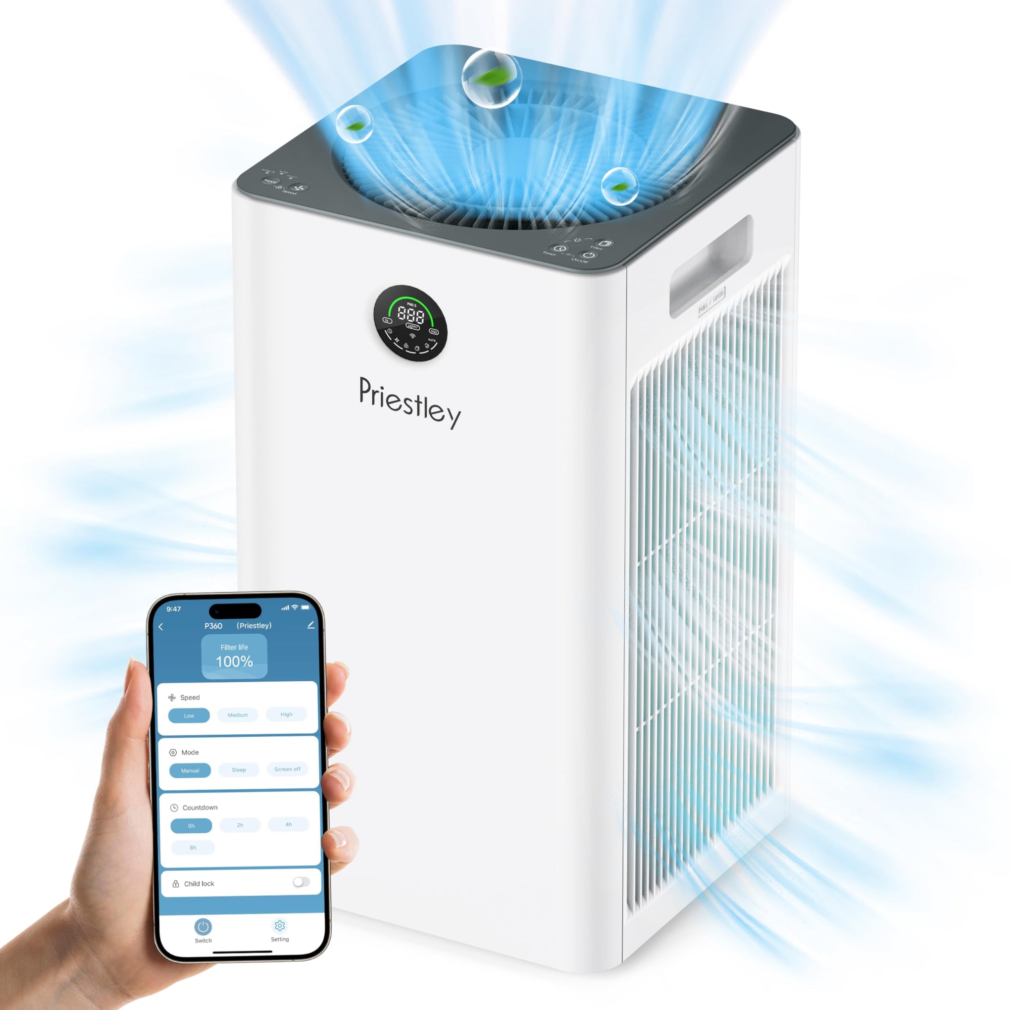 Air Purifiers for Home Large Room up to 1500 sq ft