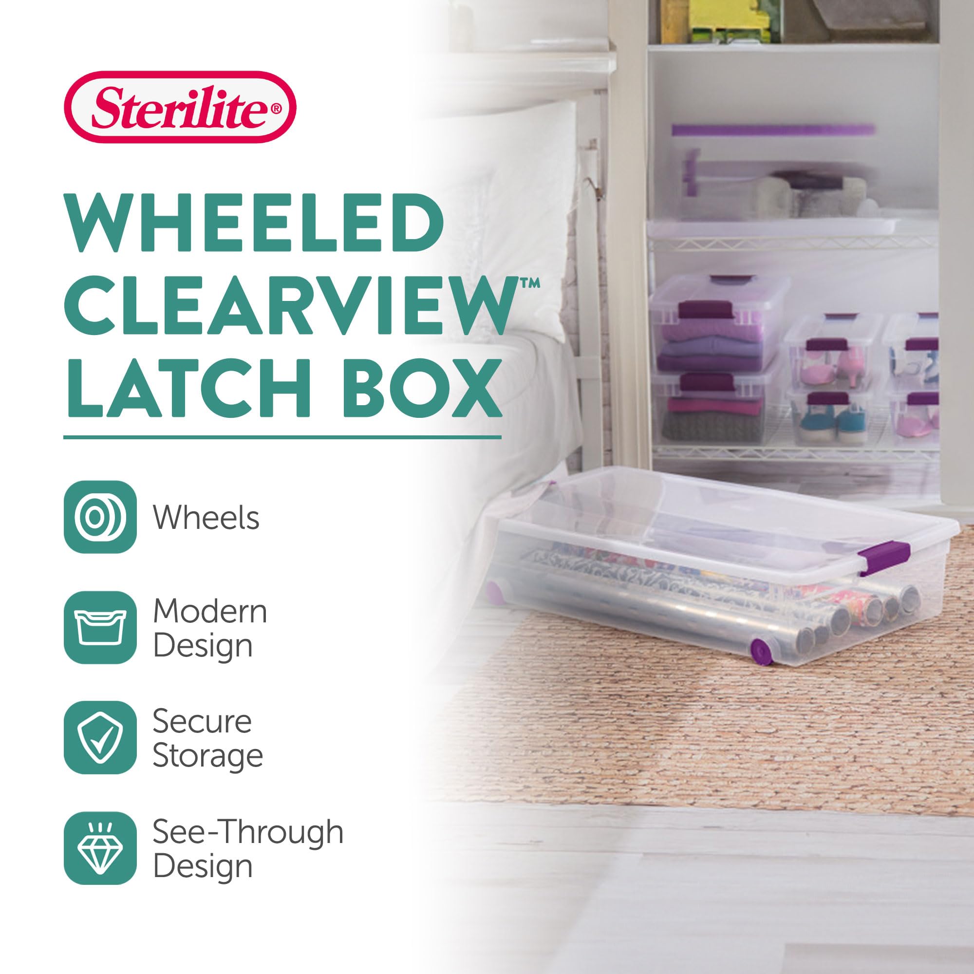 8 Pack 60 Quart ClearView Latch Box (8 Count)