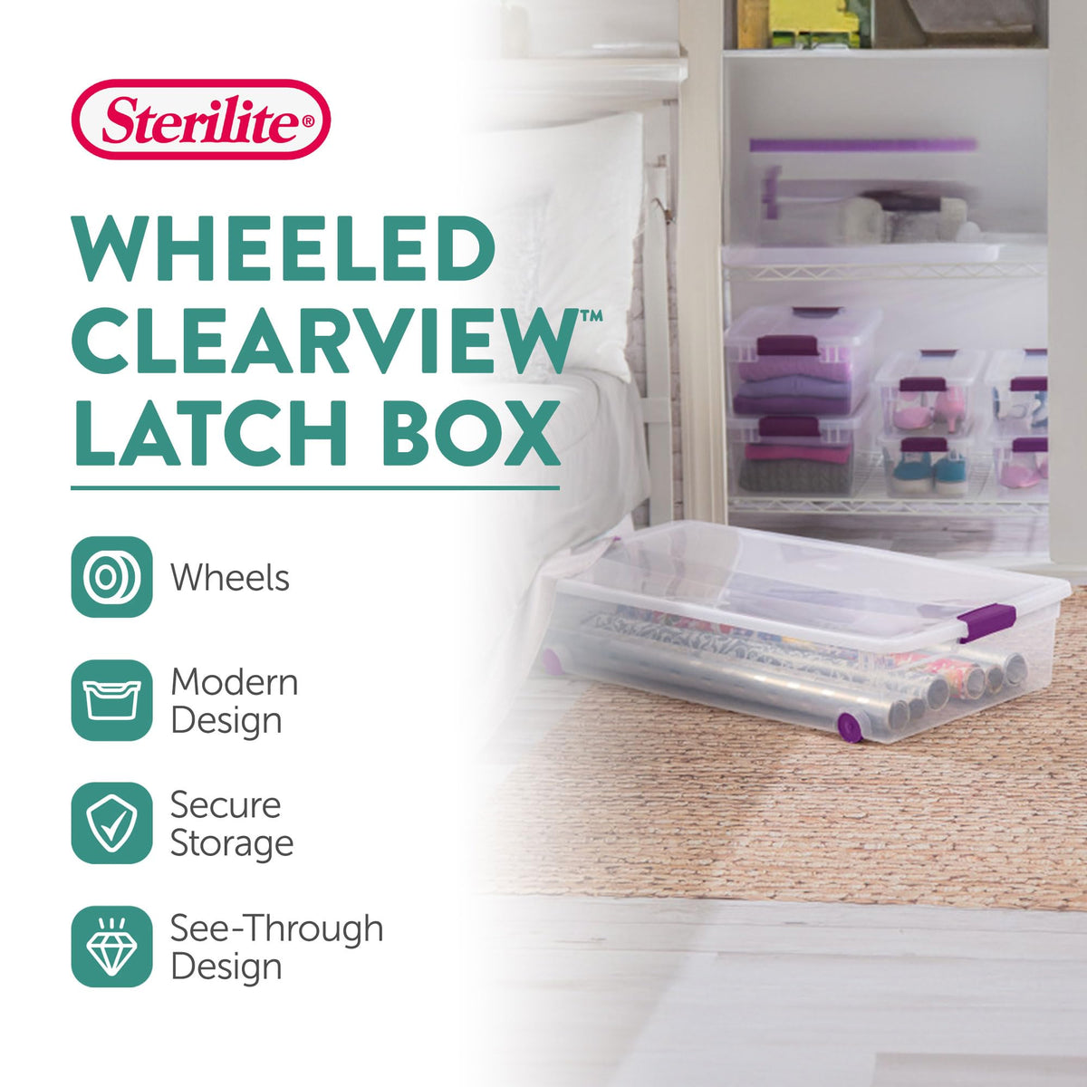 16 Pack 60 Quart ClearView Latch Box (16 Count)