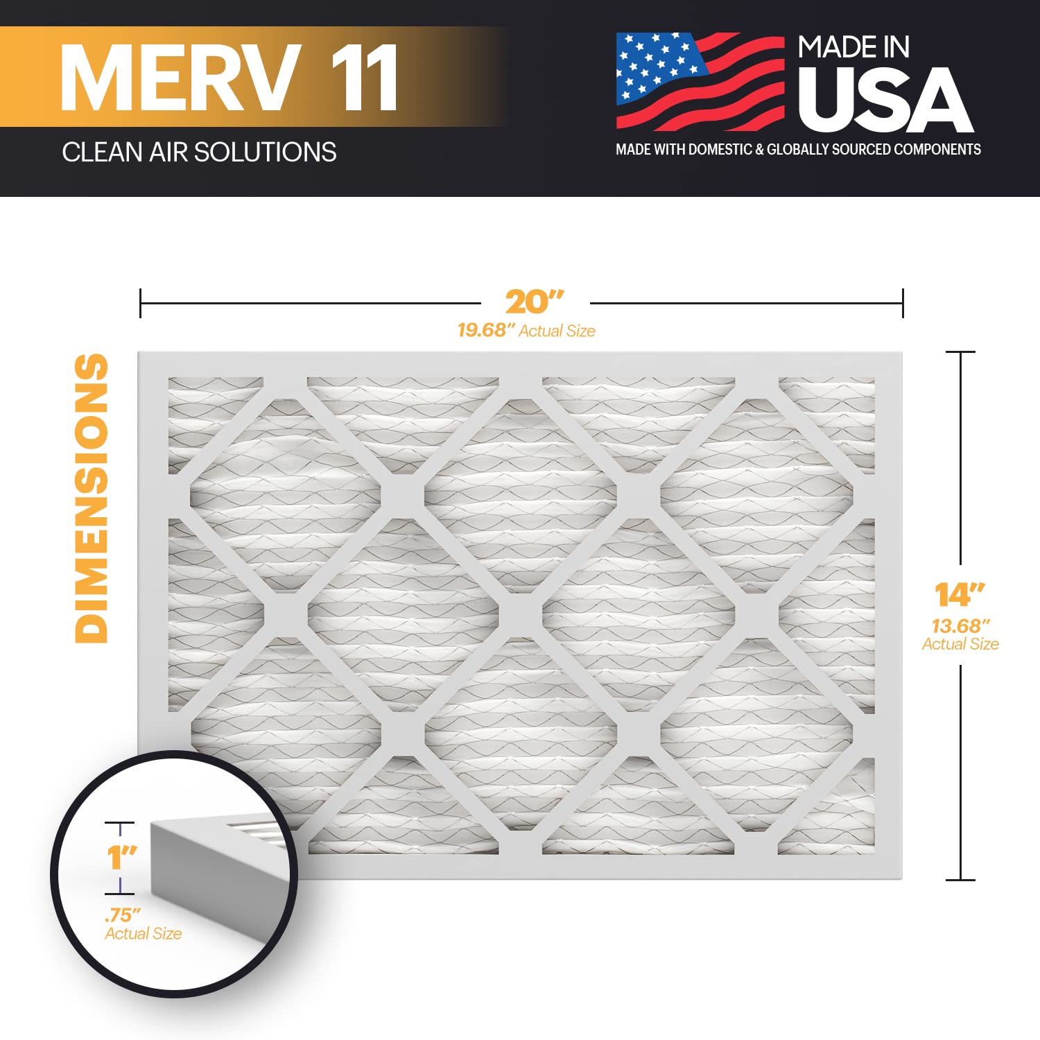 TruFilter 14x20x1 Air Filter MERV 11 (6 Count)
