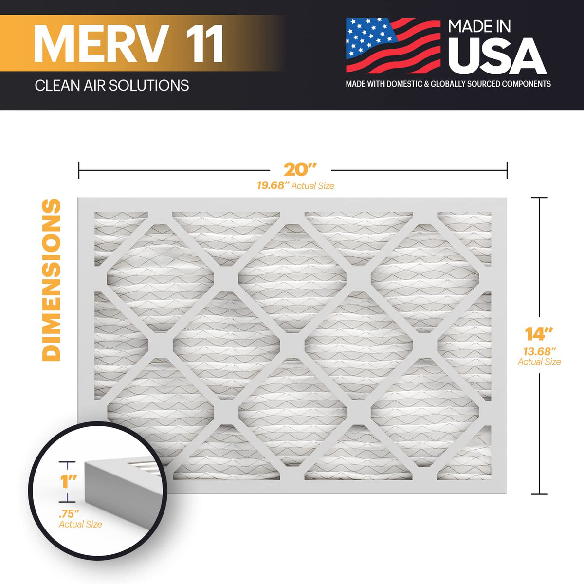 TruFilter 14x20x1 Air Filter MERV 11 (12 Count)