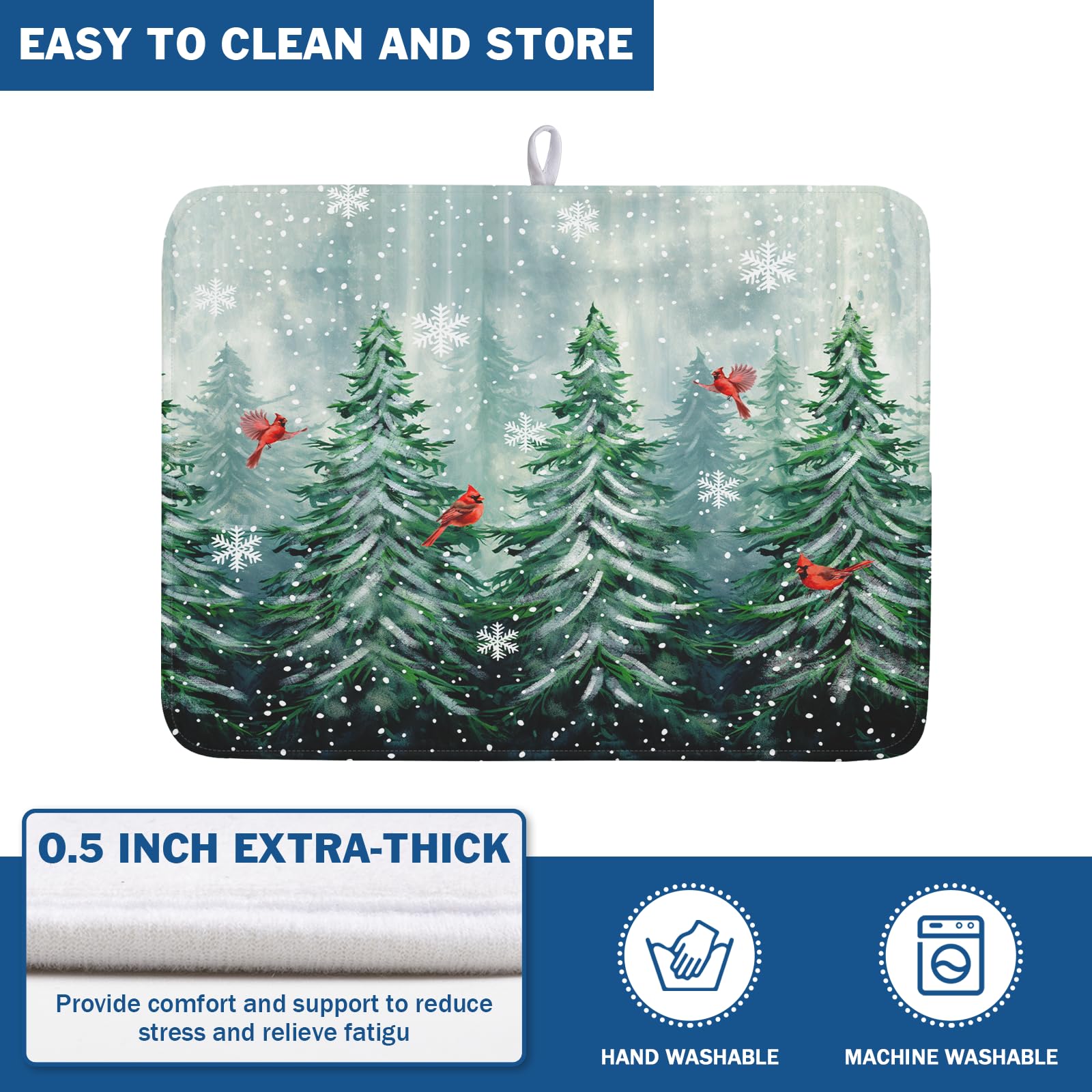 Winter Pines Tree Dish Drying Mats for Kitchen Counter