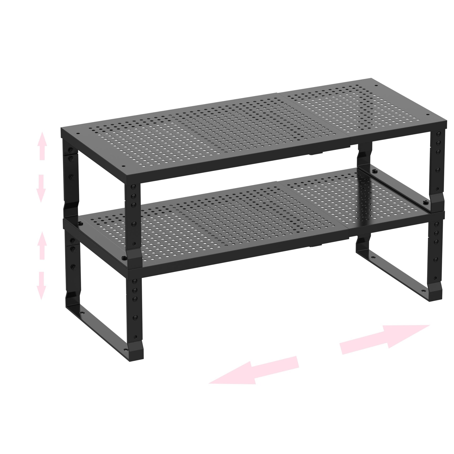 Metal Stackable Expandable Storage Shelf (2 Count)