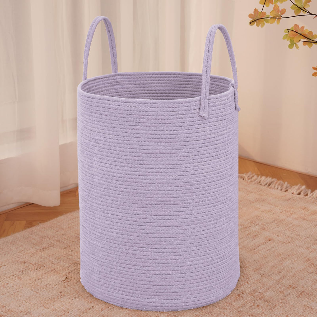 100L Cotton Rope Laundry Basket Hamper
