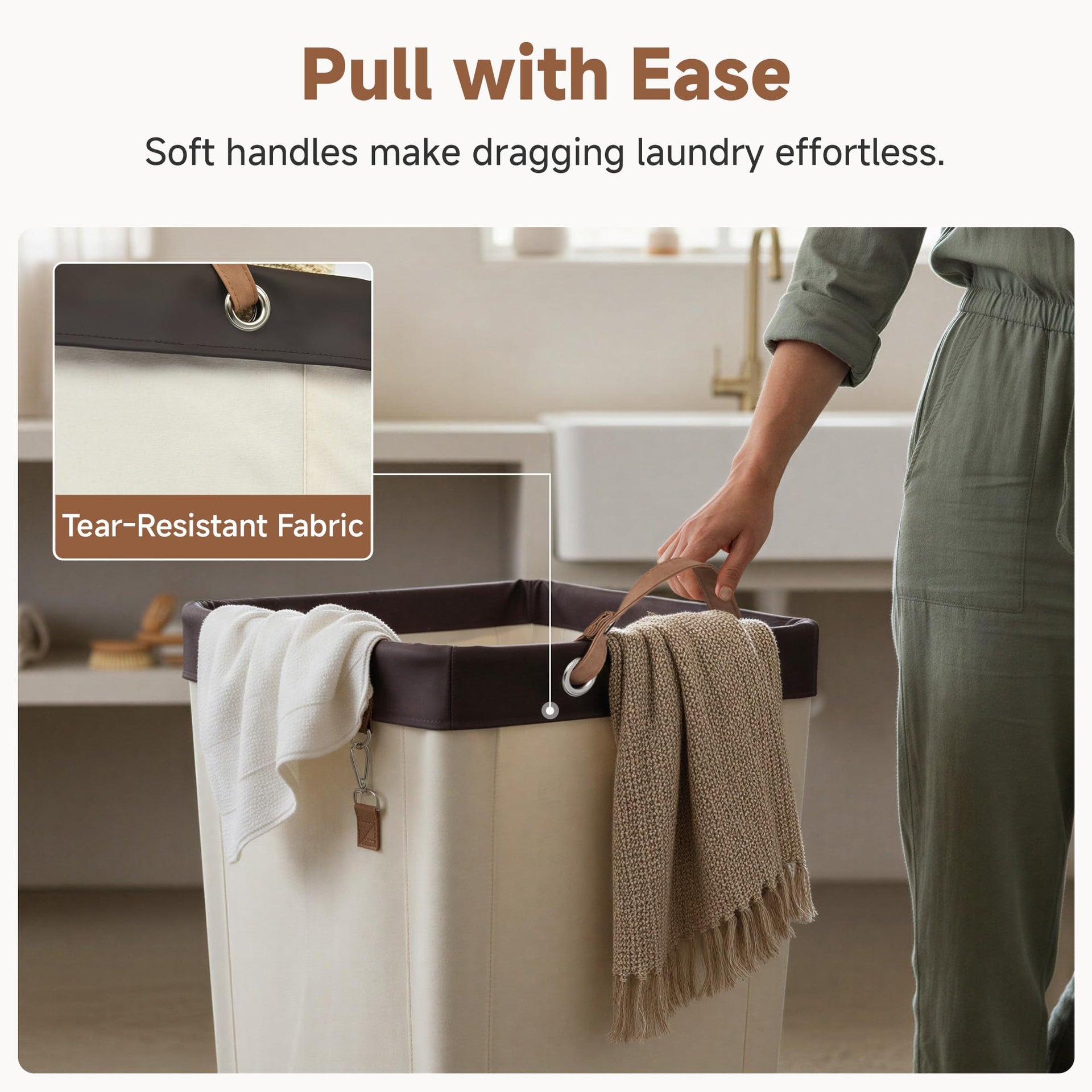 160L Laundry Basket with Wheels