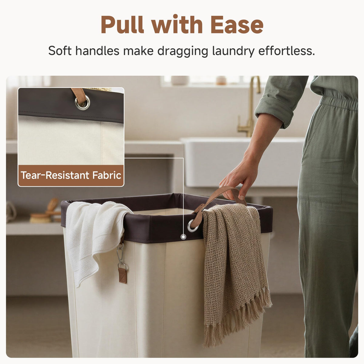 160L Laundry Basket with Wheels