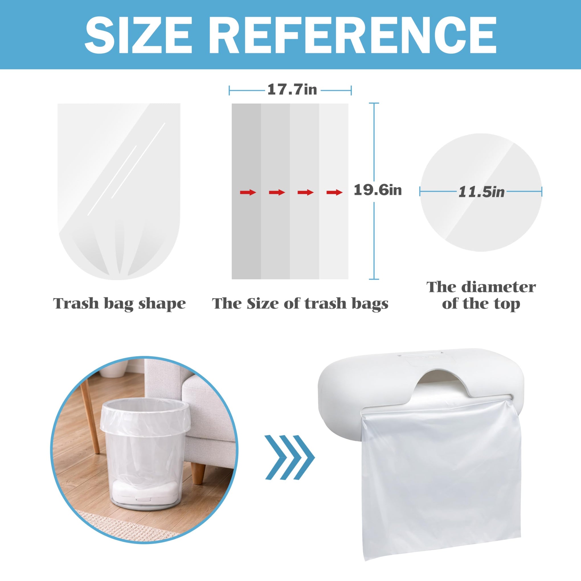 4 Gallon Trash Bags with In (150 Count)