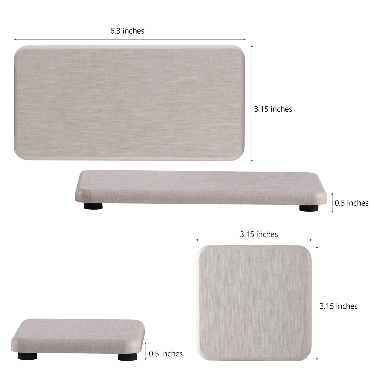 Set of 4 Water Absorbent Diatomite Coasters (4 Count)
