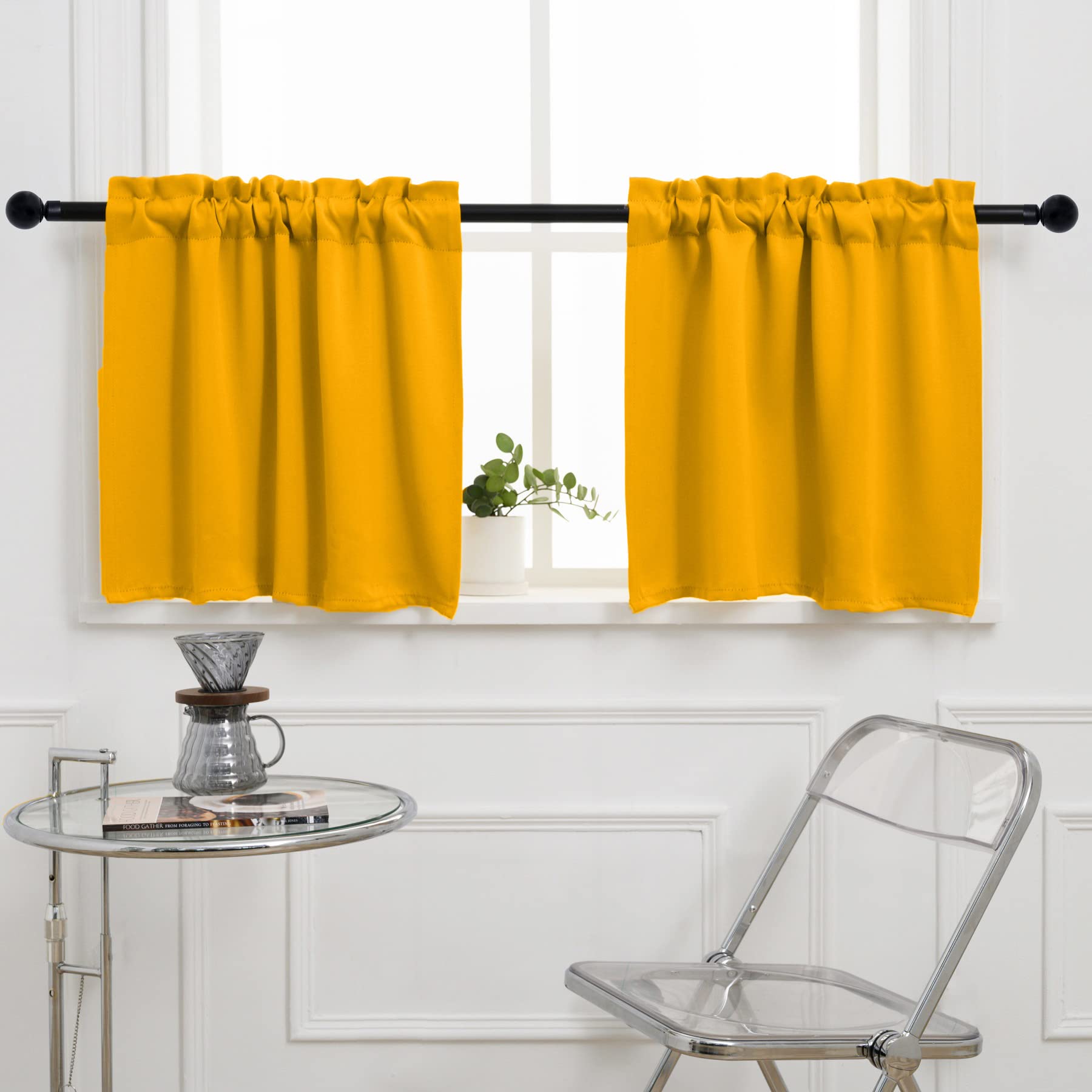 Cafe Kitchen Curtains 36 Inches Long 2 Panels
