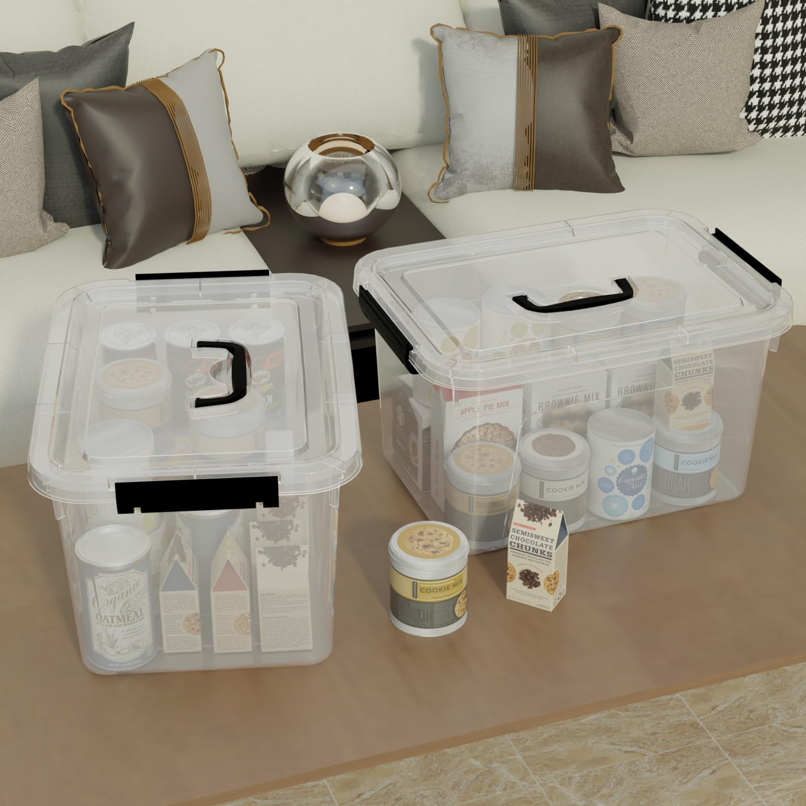 10.5 L Clear Latch Storage Bin with Lid (4 Count)