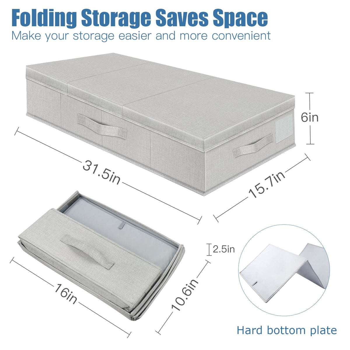 2Pack Large Underbed Storage Containers Bin with Lids