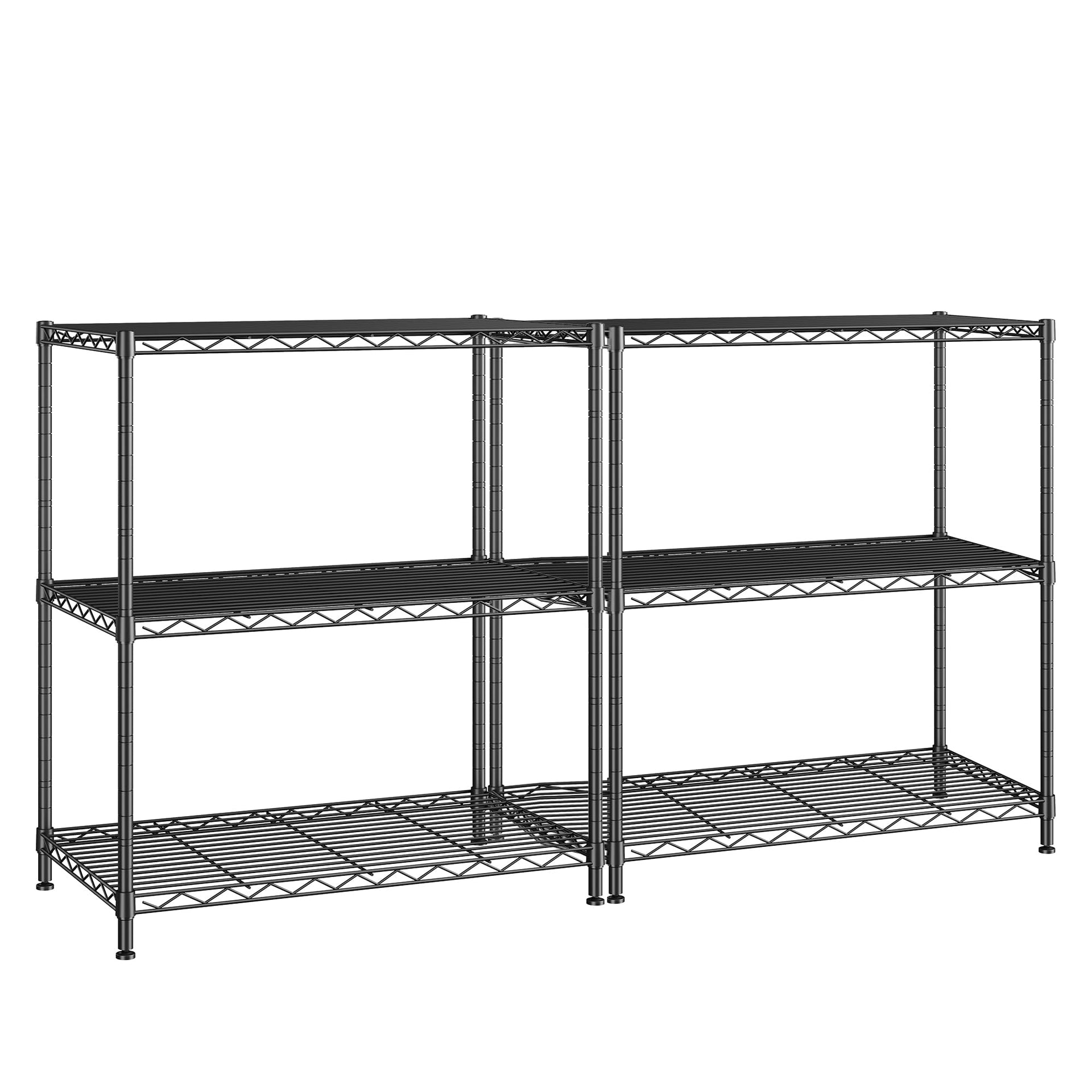 3 Tier 450LBS Adjustable Wire Shelving Unit for Kitchen (2 Count)