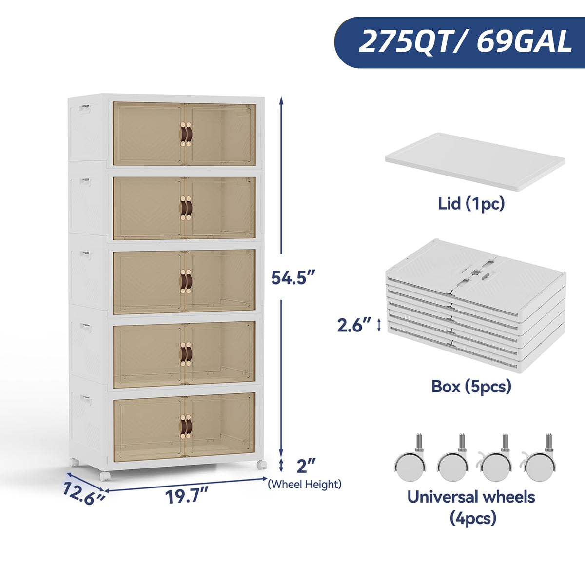 234QT 58Gal Stackable Storage Bins with a Lid