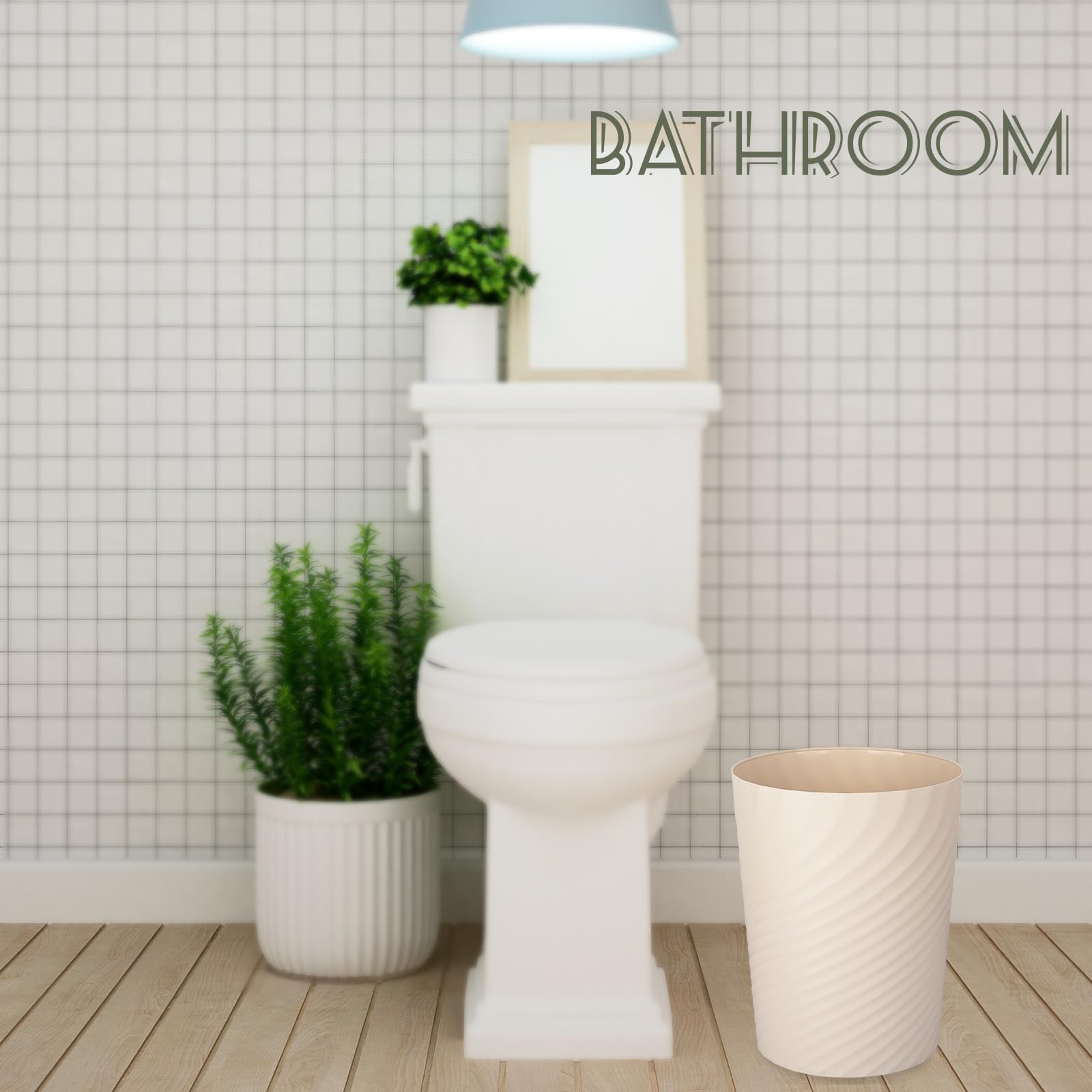Plastic Small Bathroom Trash Can Wastebasket Garbage Can