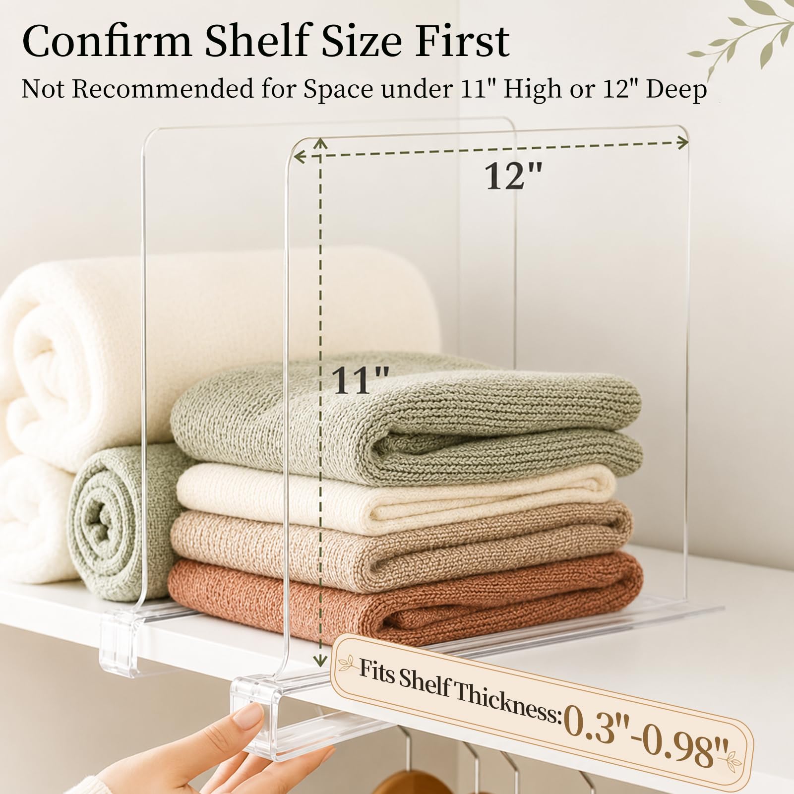 Shelf Dividers Purse Organizer for Closet (10 Count)