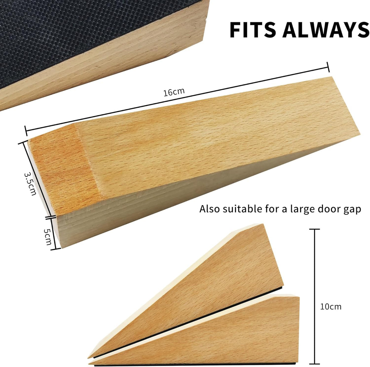 4 Pack Wooden Door Stop