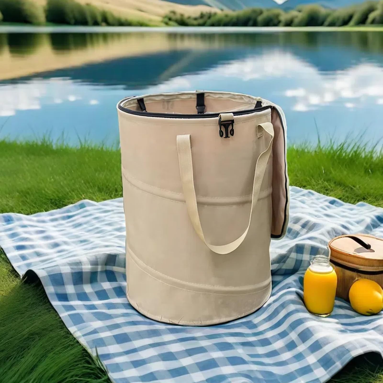 Collapsible Trash Can with Lid