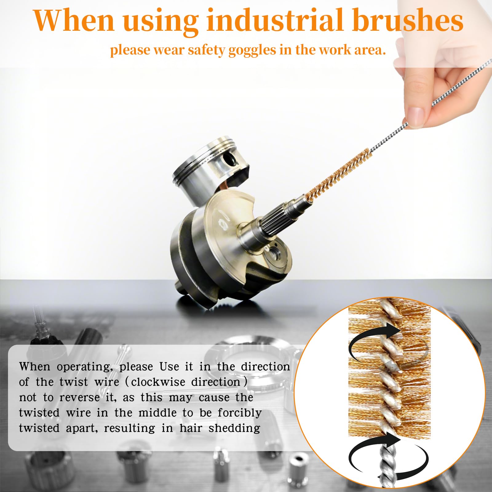 16pcs Brass Wire Brush Tube Cleaning Brush 12" Round Brushes Kit (16 Count)