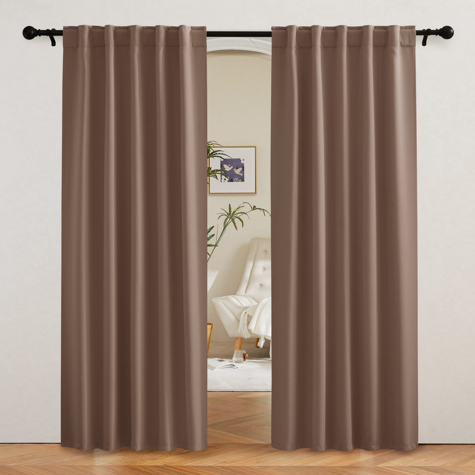 Blackout Curtains 80 inches Long for Bedroom Living Dining Room (2 Count)
