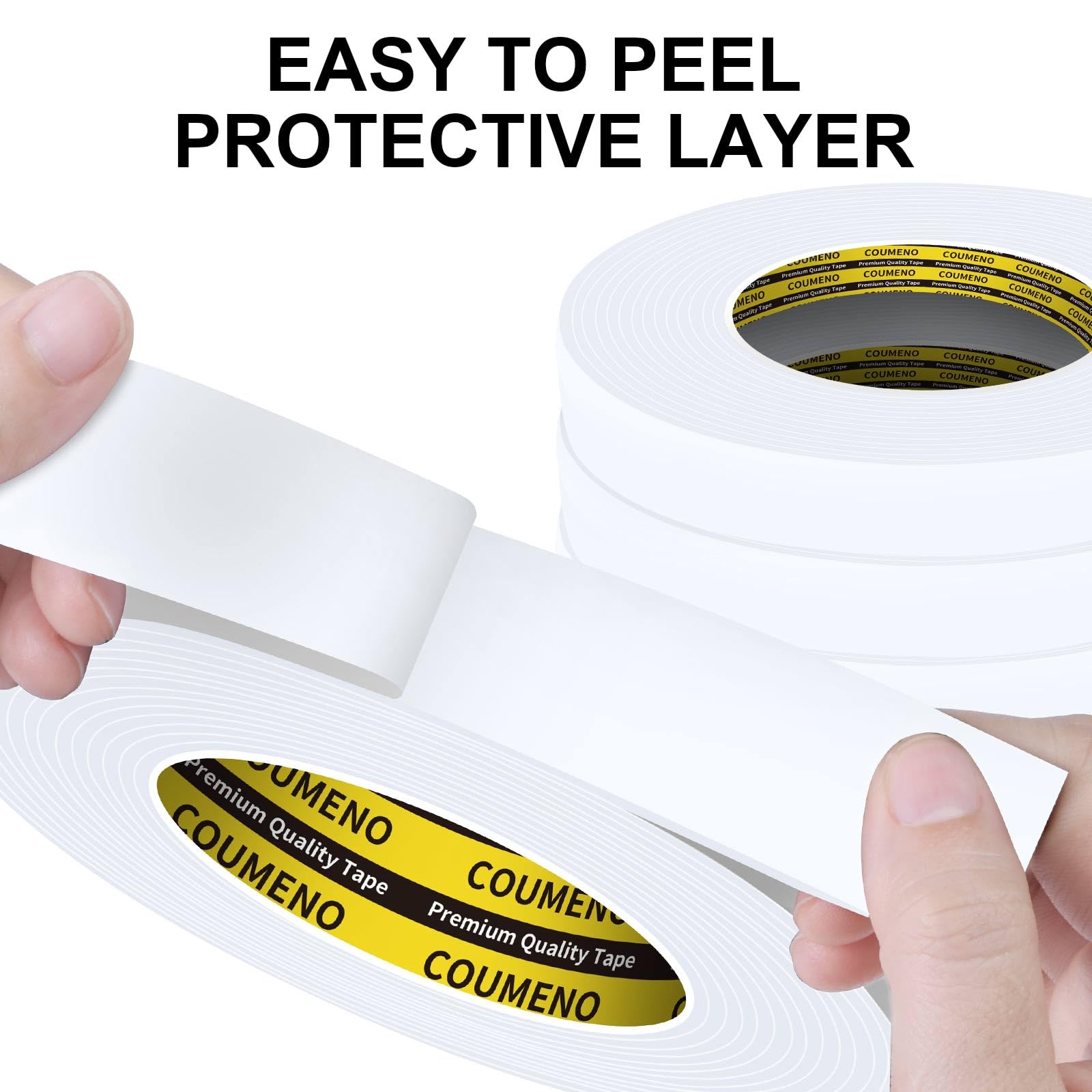 White Foam Tape Weather Stripping Sealing Sponge (16.4 Foot)