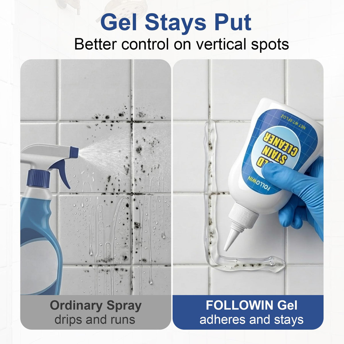 Mold Stain Remover Gel for Washing Machine Seal (8 Fl Oz)