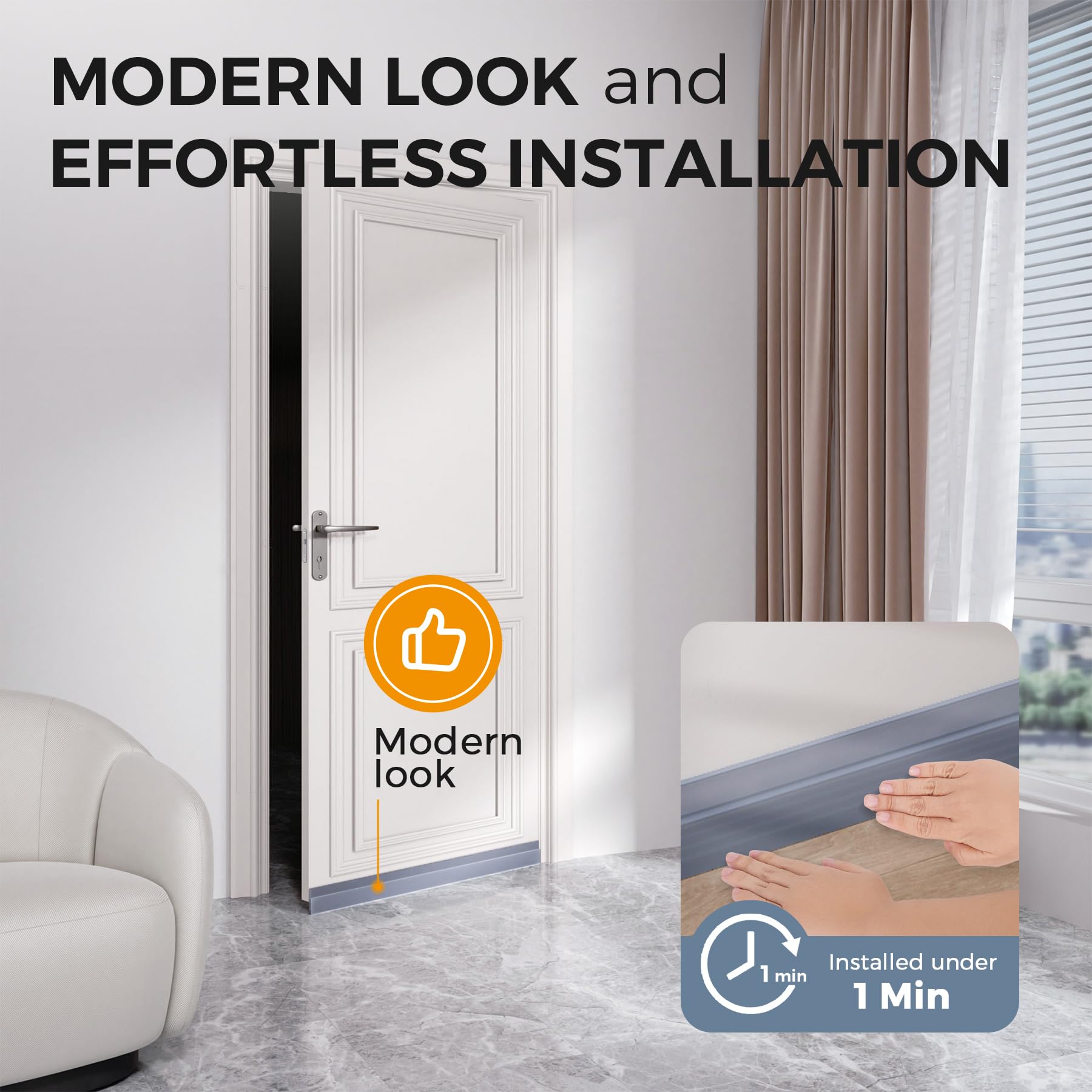 2 Pack Door Draft Stopper (2 Count)
