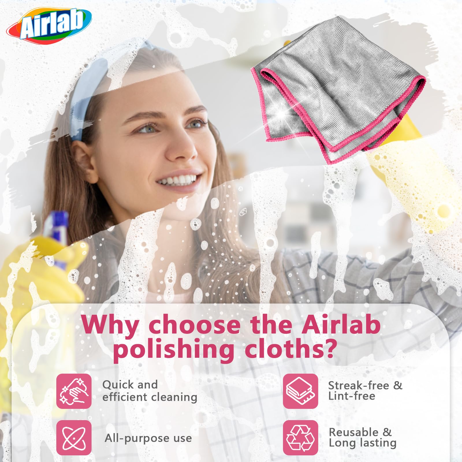 Glass Polishing Streak Free Miracle Cleaning Cloth (6 Count)