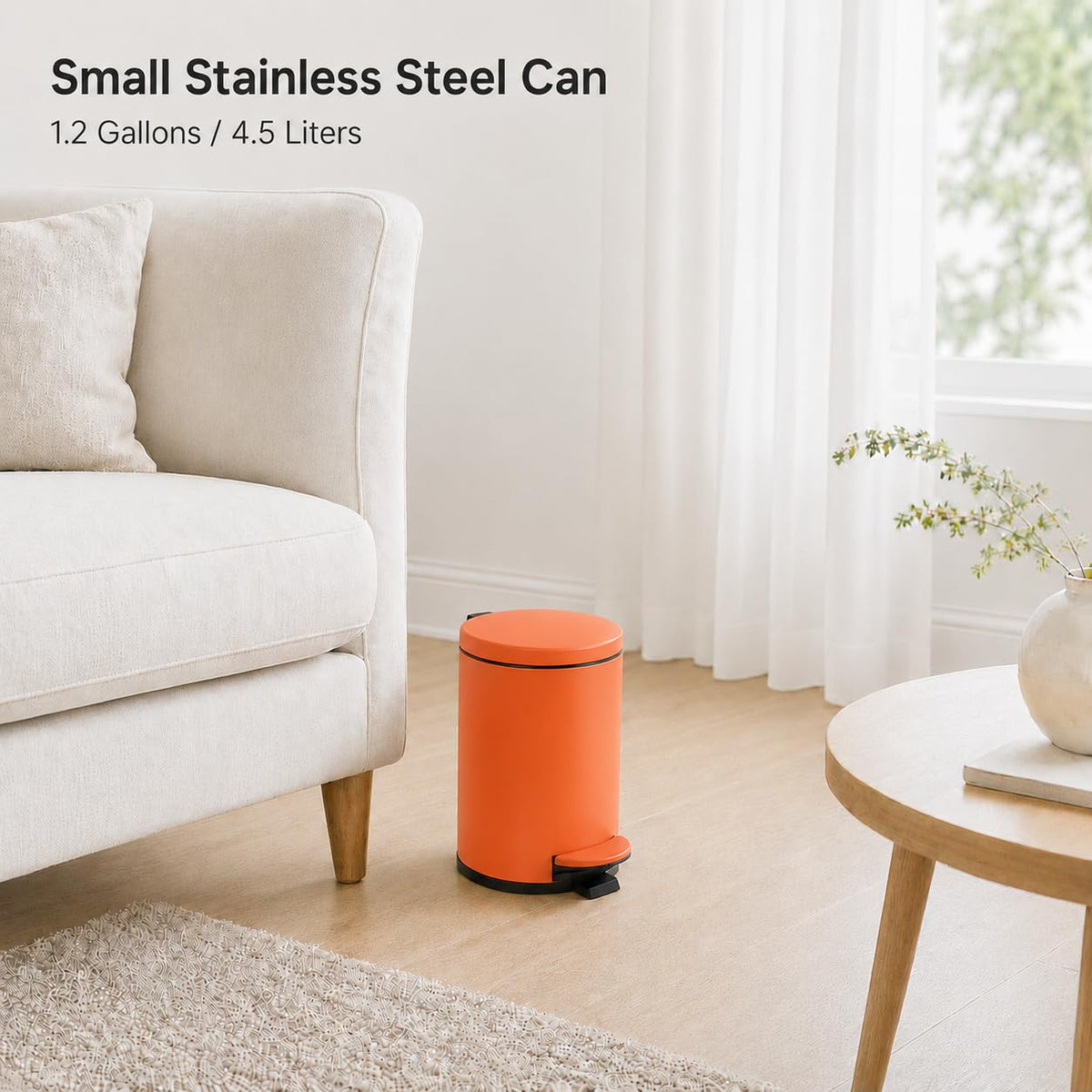 Small Bathroom Trash Can with Lid Soft Close