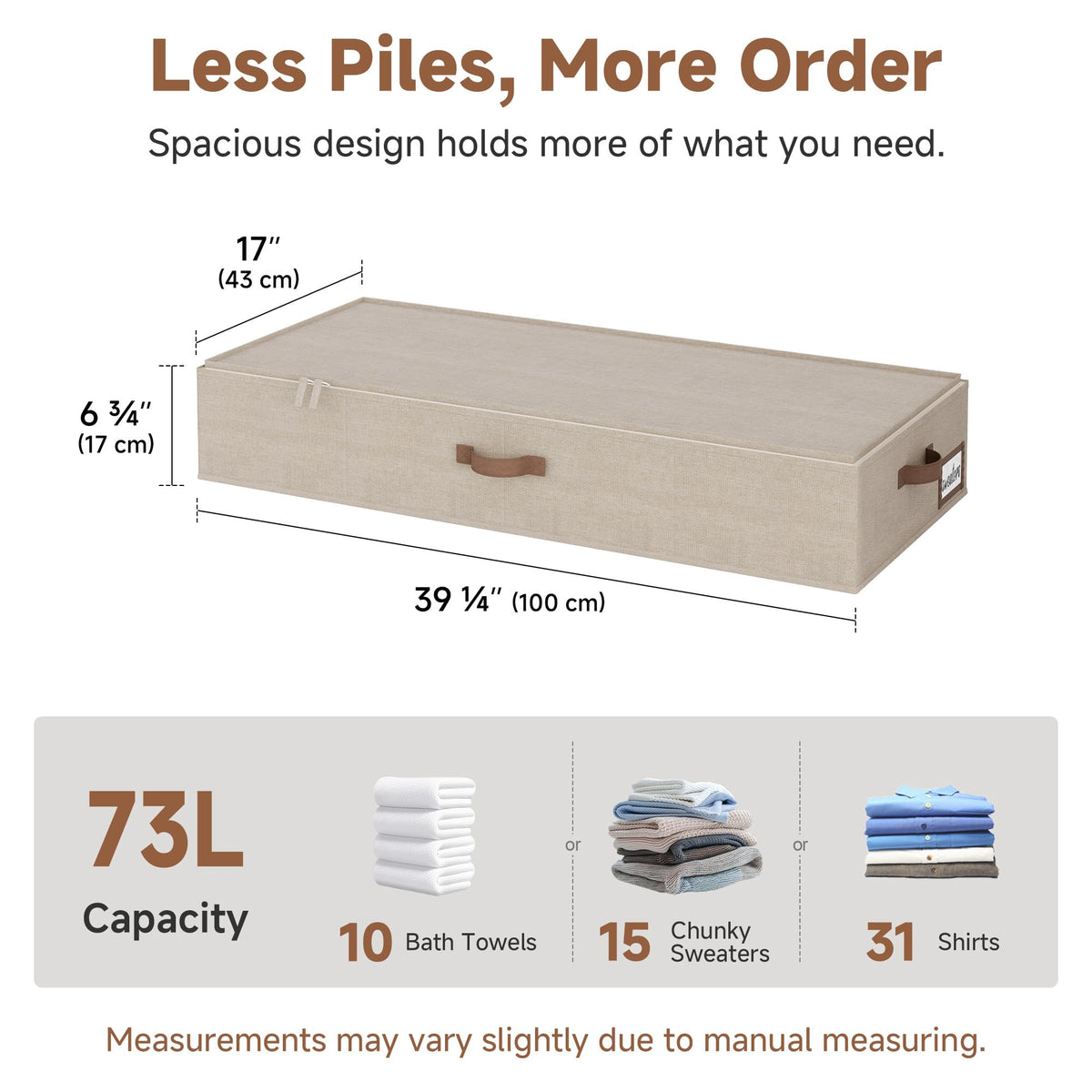 7 Inch Low Profile Under Bed Clothes Storage Bins with Lids (2 Count)