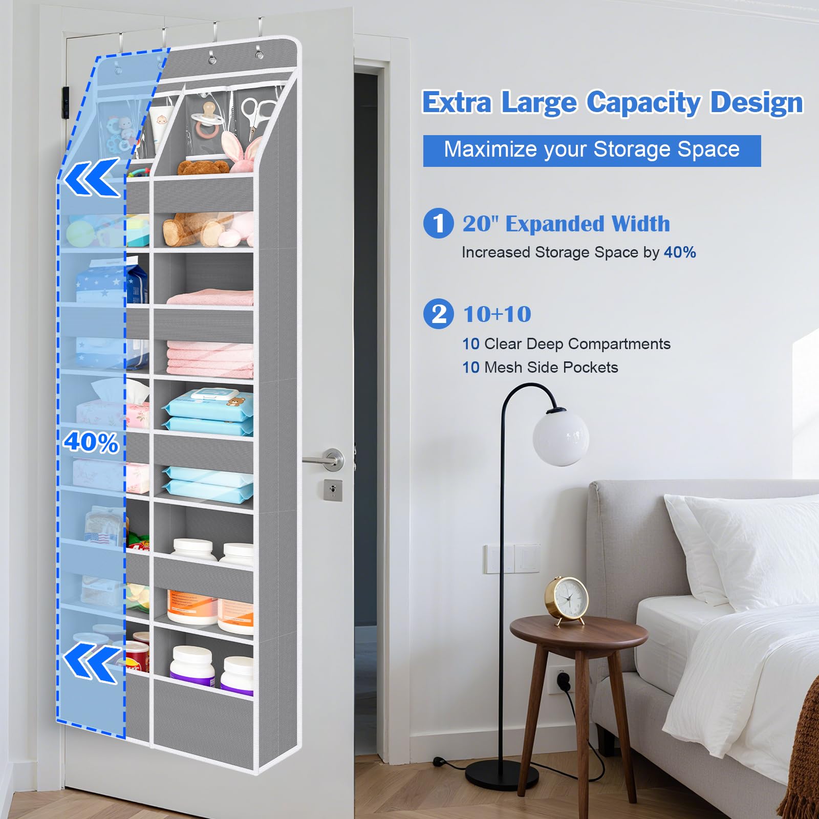Upgraded Over the Door Organizer for Baby Nursery