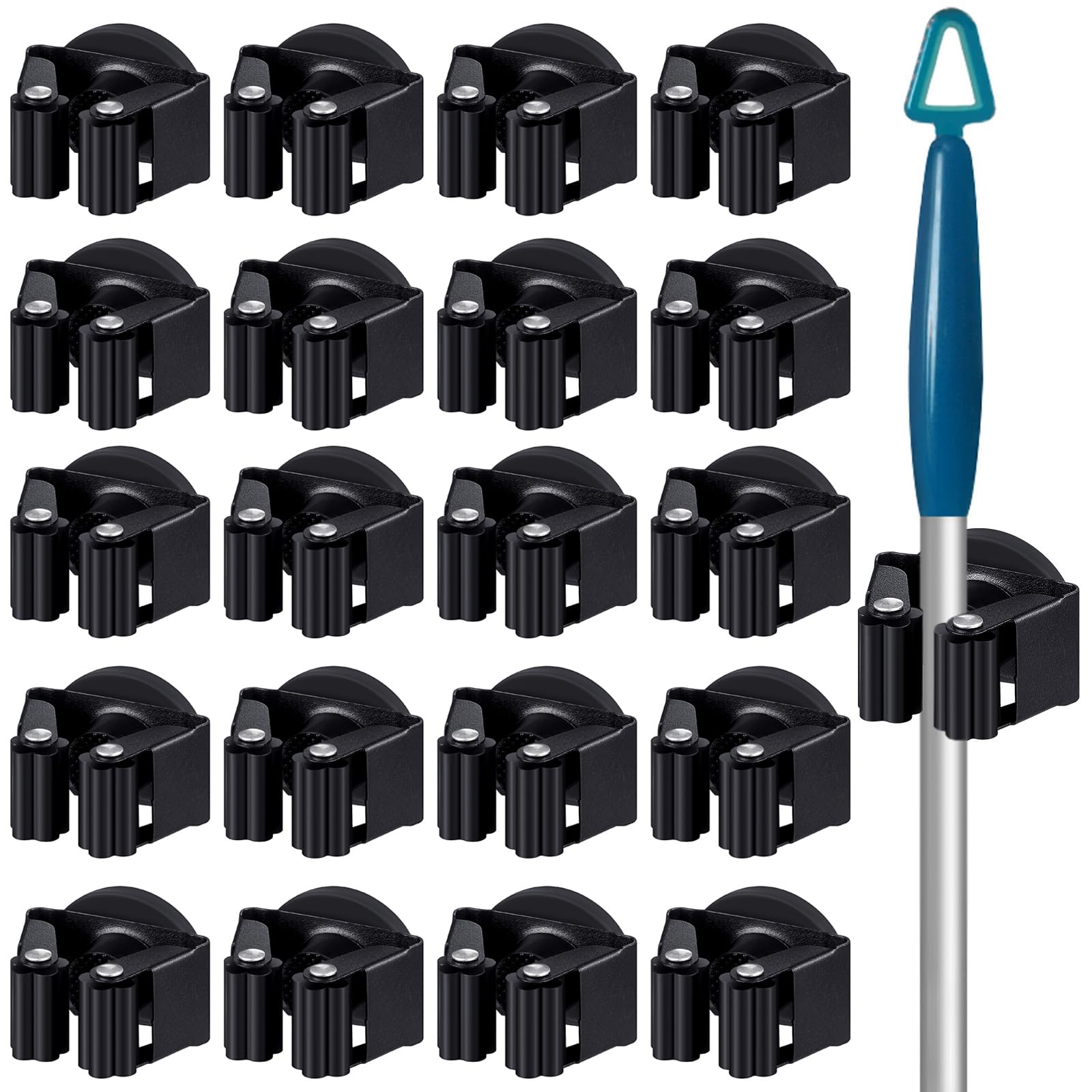 30 Pcs Magnetic Broom Holder Wall Mounted Anti Slip Rack (30 Count)