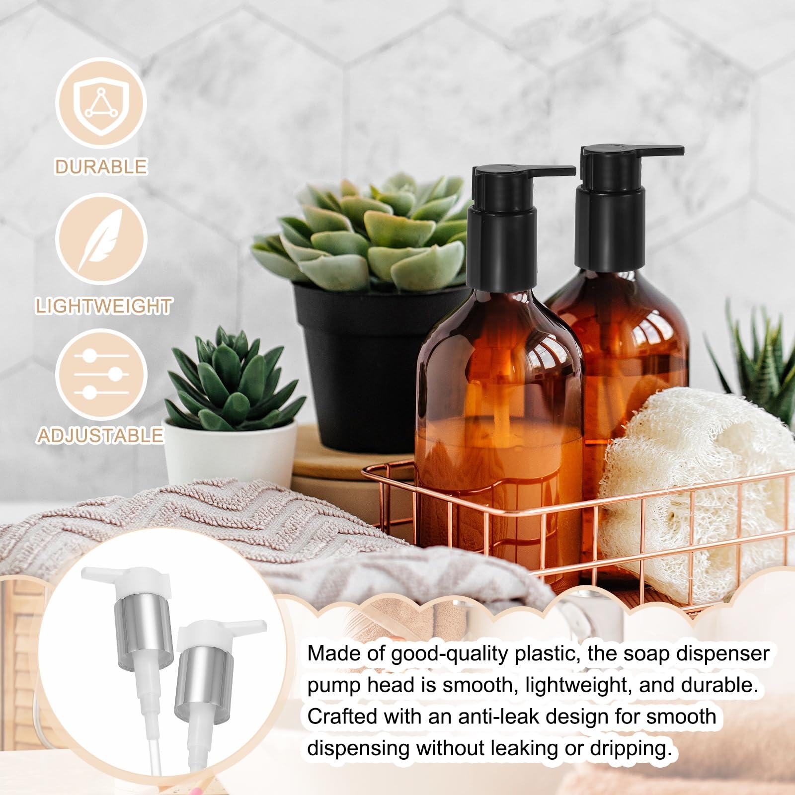 4 Pcs Soap Dispenser Pump Heads (4 Count)