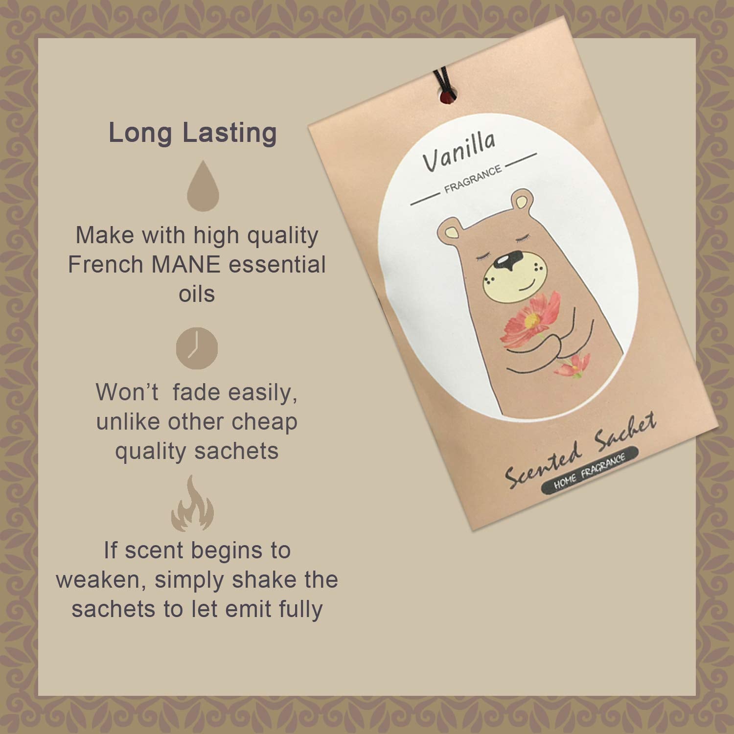 14 Packs Vanilla Scented Sachets for Drawers and Closets Gift Box (14 Count)
