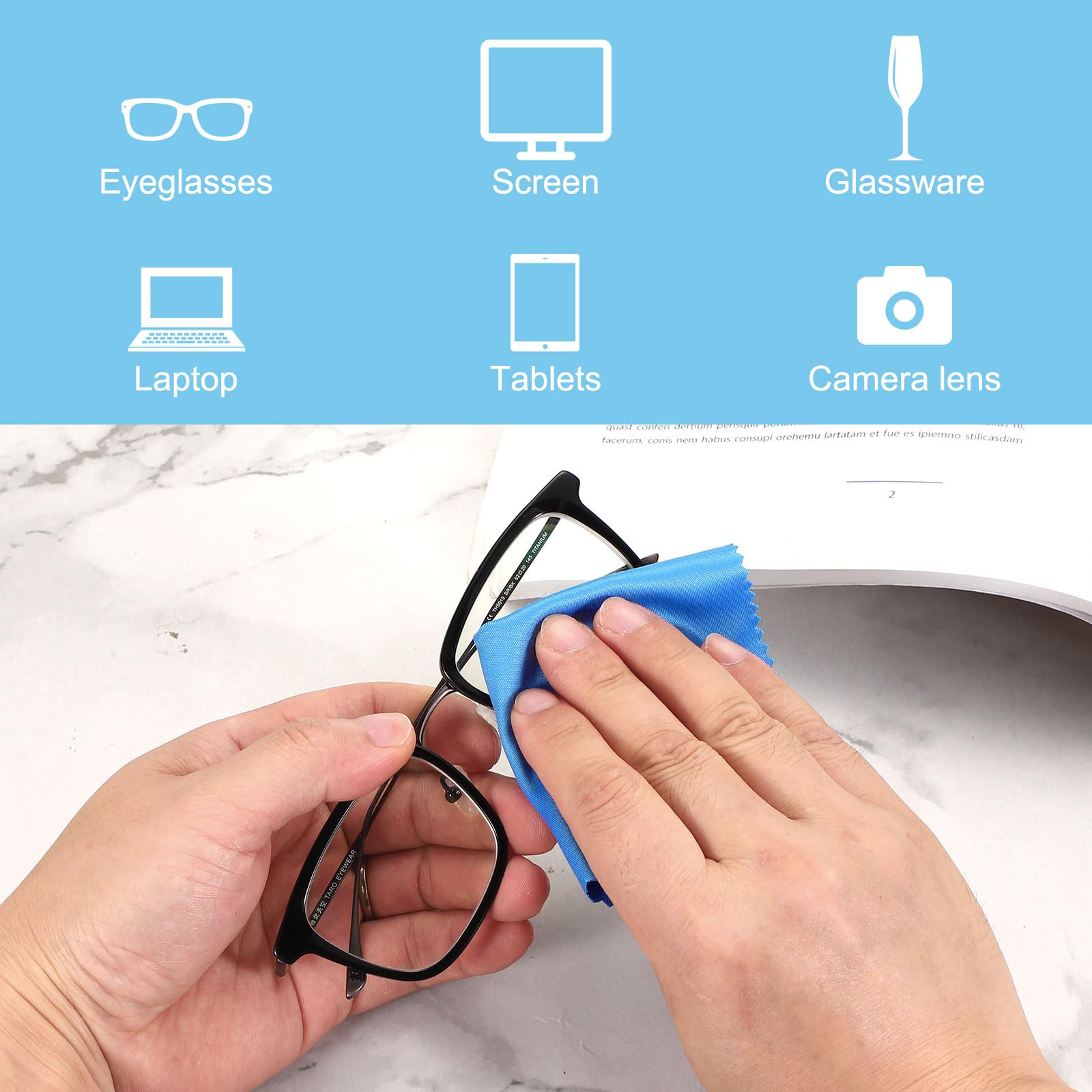 Eyeglass Microfiber Cleaning Cloth 7"x6"