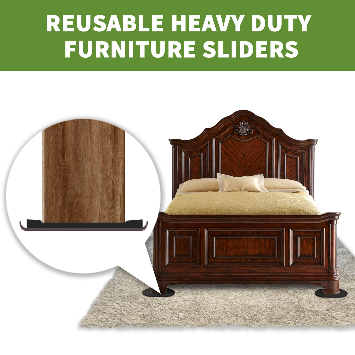 Furniture Sliders for Carpet 4 PCS (4 Count)